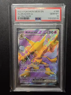 2023 POKEMON MEW EN-151 ULTRA RARE #188 ALAKAZAM EX PSA 10 - Image 1
