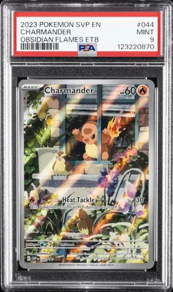 2023 POKEMON SVP OBSIDIAN FLAMES ETB PROMO #044 CHARMANDER PSA 9 - Image 1