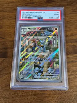 2023 POKEMON MEW EN-151 ILLUSTRATION RARE #177 MACHOKE PSA 9 - Image 1