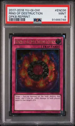 PSA 9 Ring Of Destruction UTR Ultimate Rare DPKB-EN036 DP: KAIBA Unlimited - Image 1