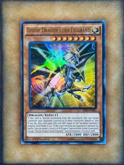 Yugioh Divine Dragon Lord Felgrand SR02-EN001 Ultra Rare 1st Ed LP - Image 1