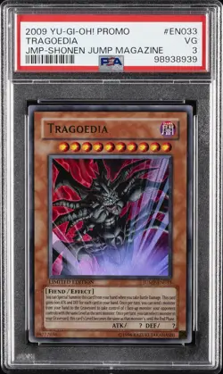 2009 YU-GI-OH! PROMO JMP-SHONEN JUMP MAGAZINE #EN033 TRAGOEDIA PSA 3 - Image 1