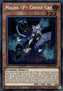Maliss P Chessy Cat 1st Prismatic Secret MP25-EN123 Yu-Gi-Oh! - Image 1