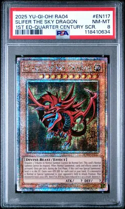 2025 YU-GI-OH! RA04-QUARTER CENTURY STAMPEDE #EN117 SLIFER THE SKY DRAGON PSA 8 - Image 1