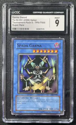 GARMA SWORD CGC 9 2006 YU-GI-OH! ITALIAN TOURNAMENT PACK 8 TP8-IT005 RARE 5115 - Image 1