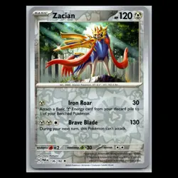 Zacian 136/182 - Reverse Holo Rare - TCG Paradox Rift Pokemon Card - Image 1