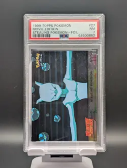 1999 Topps Pokemon Movie Edition Stealing Pokemon Foil PSA 7 NM Graded Card #27 - Image 1