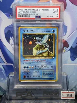 1998 Articuno Holo PSA 9 Japanese Pokemon Card #144 Red/Green Gift Set - Image 1