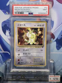 1998 Meowth Corocoro Promo Pokemon Card PSA 9 Mint #52 Japanese - Image 3