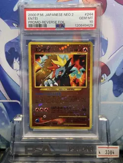 2000 Entei Pokemon Card PSA 10 Gem Mint #244 Japanese Neo 2 Promo - Image 3