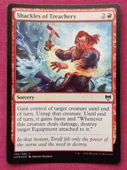 Magic The Gathering KALDHEIM FOIL SHACKLES OF TREACHERY red card MTG - Image 1