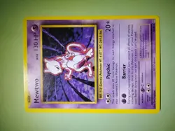 Mewtwo Pokemon Card Psychic Barrier Ability 130 HP Base Set - Image 1