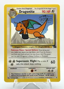 #2 Dragonite 5 1999 WB Movie Black Star Promo Rare WOTC Nintendo Pokemon Card - Image 1