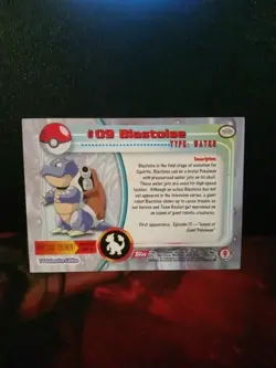 #09 Blastoise 1999 TOPPS Pokemon TV Vintage Card - Image 2