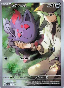 N's Zorua 189 Sv: Scarlet & Violet Promo Cards Holo Pokemon Card Full Art - Image 1