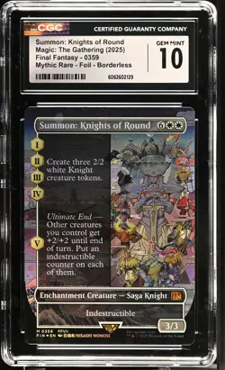 SUMMON: KNIGHTS OF ROUND Final Fantasy Borderless Foil Mythic CGC 10 MTG - Image 1