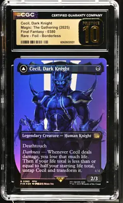 CECIL, DARK KNIGHT Final Fantasy Borderless Foil Rare CGC Pristine 10 MTG - Image 1