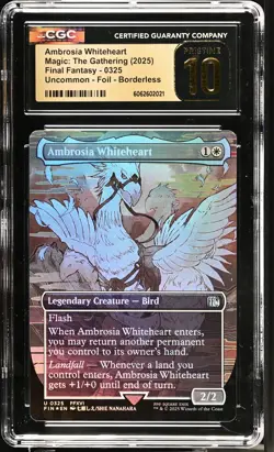 AMBROSIA WHITEHEART Final Fantasy Borderless Foil CGC Pristine 10 MTG - Image 1