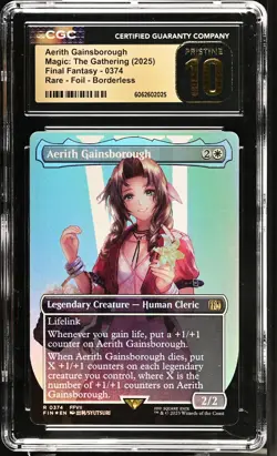 AERITH GAINSBOROUGH Final Fantasy Borderless Foil Rare CGC Pristine 10 MTG - Image 1