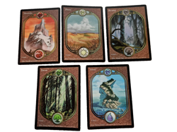 MtG Magic - 5x Full Art B. Land Set (Unglued, 1998) Quant x5 avail. Heavy play. - Image 1
