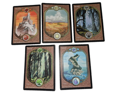 MtG Magic - 5x Full Art B. Land Set (Unglued, 1998) Quant x5 avail. Heavy play. - Image 2