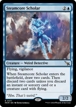 MTG Steamcore Scholar [Murders at Karlov Manor] Foil Near Mint Magic - Image 1