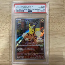 2023 POKEMON JPN SV-P PROMO #098 DETECTIVE PIKACHU PSA 10 - Image 1