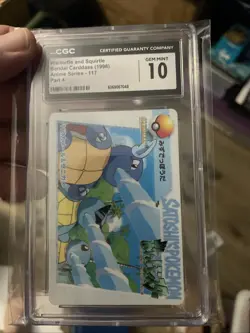 1998 Pokemon JPN Bandai Carddass Anime #117 Wartortle Squirtle Gem Mint CGC 10 - Image 1