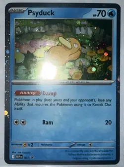Pokemon Mega Evolution - Psyduck #007 - Black Star Promo with Holo SWIRL! - Image 1