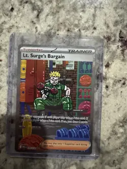 Pokemon TCG Lt. Surge's Bargain SIR Mega Evolution 185/132 - Image 1