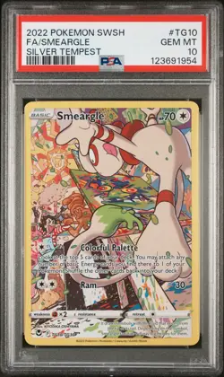 2022 Pokemon Sword & Shield Silver Tempest 🖌 Smeargle 🎨#TG10 PSA 10 (NEW CERT) - Image 1