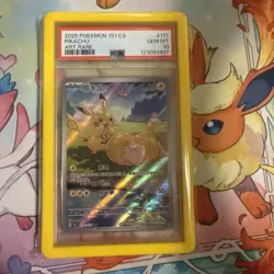 2025 POKEMON SIMPLIFIED CHINESE 151 C-COLL 151 ART RARE #171 PIKACHU PSA 10 - Image 1