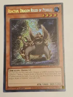 Yugioh! Reactan, Dragon Ruler of Pebbles BLMM-EN121 Secret Rare 1st Ed NM - Image 1