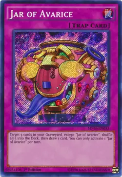 Jar of Avarice - MP16-EN033 - Secret Rare - 1st Edition Near Mint Yugioh! Card - Image 1