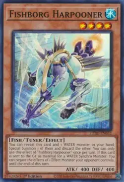 Fishborg Harpooner - LEDE-EN032 - Super Rare - 1st Edition Near Mint Yugioh! Car - Image 1