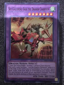 Yugioh Sky Galloping Gaia the Dragon Champion MIL1-EN010 Super Rare 1st Ed LP - Image 1