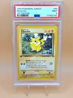Pokemon Card 60/64 Pikachu 1st Edition Jungle English - PSA 9 NEW CERT - Image 1