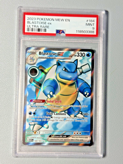 Pokemon TCG Blastoise EX Holo Ultra Rare Card Scarlet Violet-151 184/165 PSA 9 - Image 1