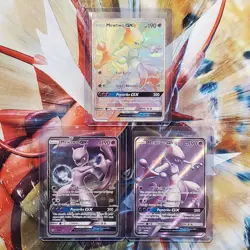 Mewtwo GX - Secret Rare + Full Art + Regular - Pokemon Cards Lot #83 - Image 1