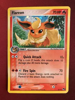 FLAREON 2/17 POP Series 3 Promo rare HOLO Pokemon card LP-NM Near Mint - Image 1