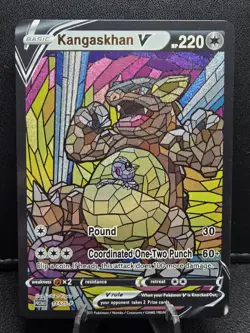 Kangaskhan CUSTOM Stained Glass Holo Van Gogh Shiny Card For Display Only - Image 1