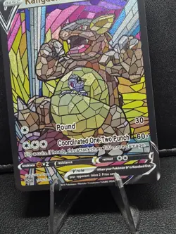 Kangaskhan CUSTOM Stained Glass Holo Van Gogh Shiny Card For Display Only - Image 2
