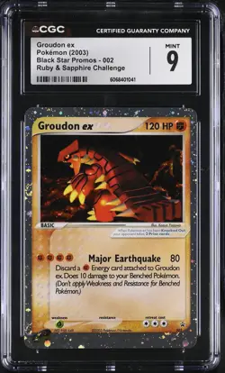 CGC 9 MINT Groudon ex 2003 Black Star Promos 002 Holo Pokemon Card - Image 1