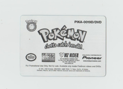 1998 Pokemon Poolside #PIKA-0019D/DVD 3D card Insert from VIZ Video DVD - Image 2