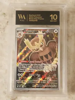Wag Graded Gem Mint 10 Noctowl 141 Sv: Scarlet & Violet Promo Card Pokemon Slab - Image 1