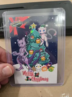 Pokemon Merry Christmas Card Database Mew And Mewtwo - Image 1