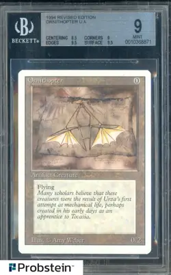 1994 Magic The Gathering MTG Revised Edition Ornithopter U A BGS 9 MINT - Image 1