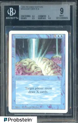 1994 Magic The Gathering MTG Revised Edition Braingeyser R B BGS 9 MINT - Image 1