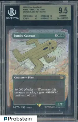 2025 Final Fantasy MTG #0343 Jumbo Cactuar Borderless Alt Art BGS 9.5 - Image 1