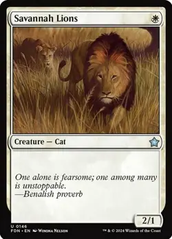 4x Savannah Lions - Foil NM-Mint, English Foundations MTG Magic - Image 1